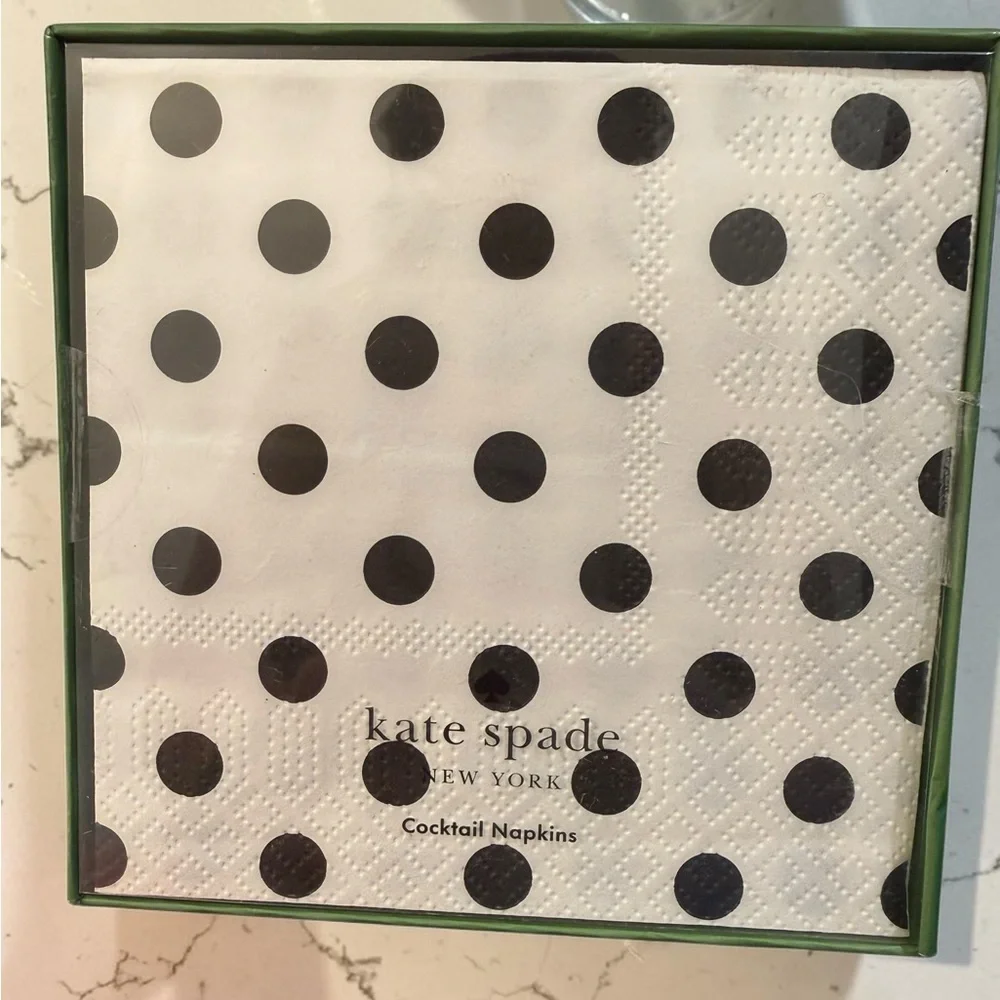 kate spade Lenox Polk a Dot Ceramic Creamer&Sugar Set with Coaster Set & Napkins